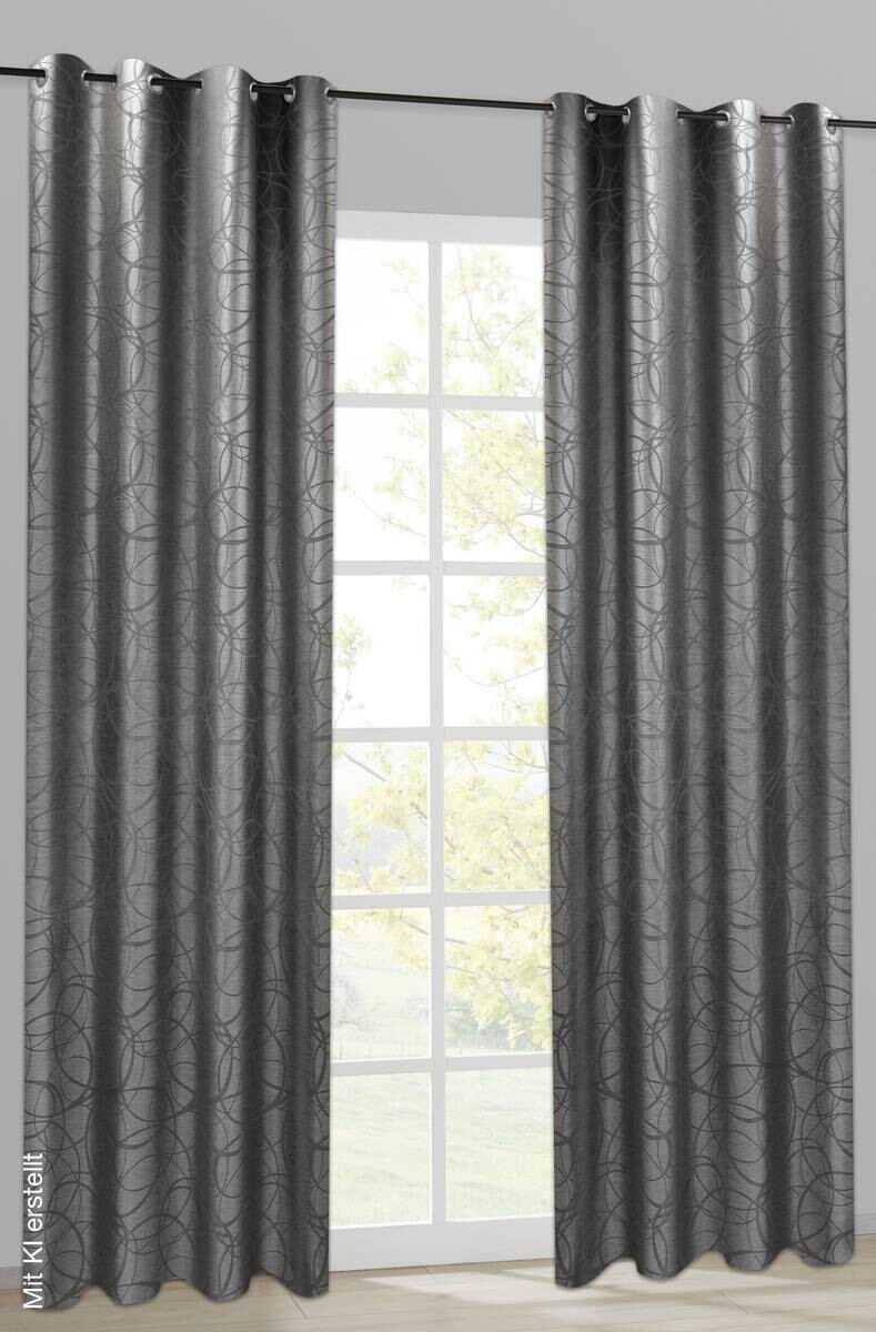POCOline Ösenvorhang Eaton silber 100% Polyester B/L: ca. 140x245 cm