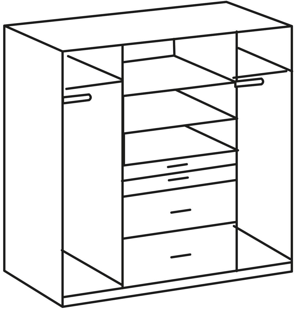 Kleiderschrank Aachen Alpinweiß B/H/T: ca. 180x198x58 cm