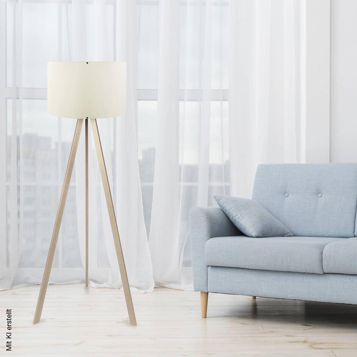 Opviq Stehlampe AYD-1524 creme Eiche PVC B/H/T/L/D: ca. 38x140x38x38x38 cm E27 1 Brennstellen