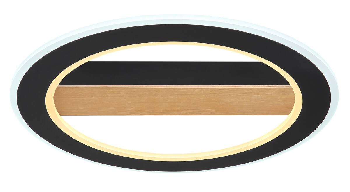 GLOBO Deckenleuchte Mattia schwarz Opal dunkelbraun Metall Acryl Holz H/D: ca. 5,5x45 cm