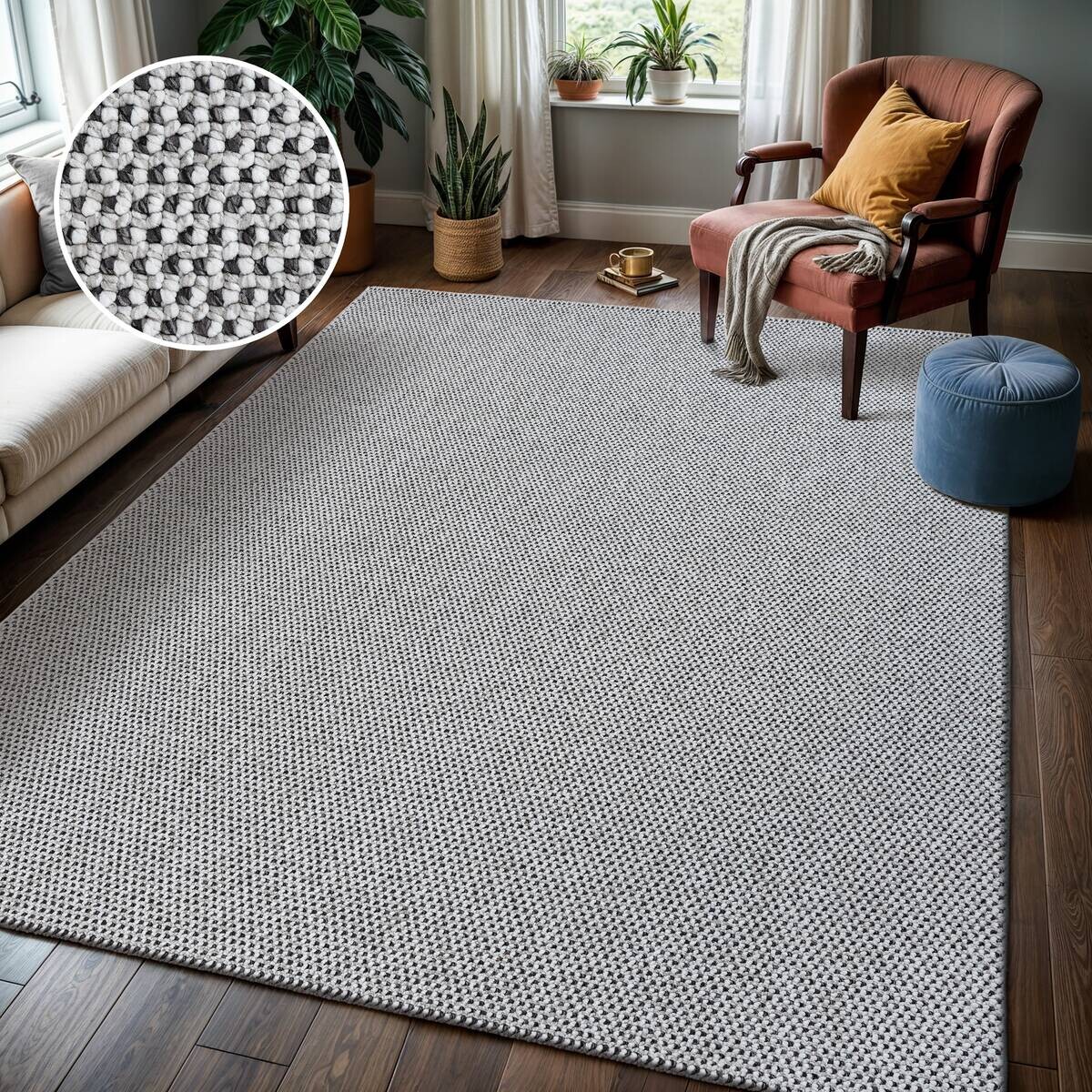 Sanat Teppich LORA PLUS schwarz B/L: ca. 200x290 cm