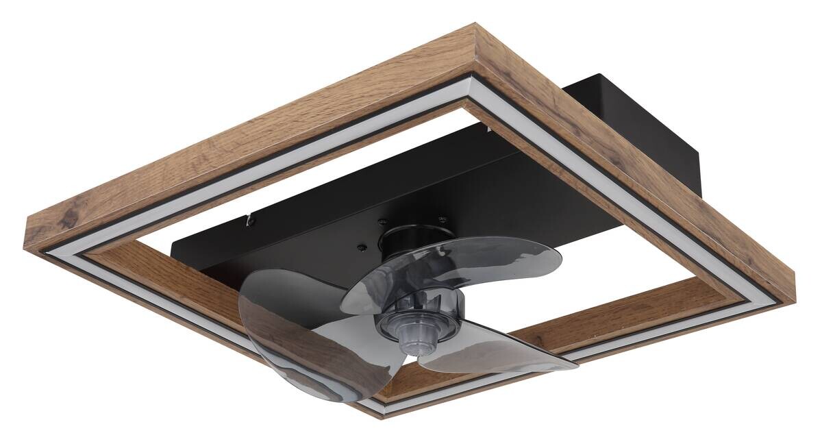 GLOBO Deckenventilator Opal dunkelbraun schwarz B/H/T: ca. 44x13,5x44 cm max. 24 W