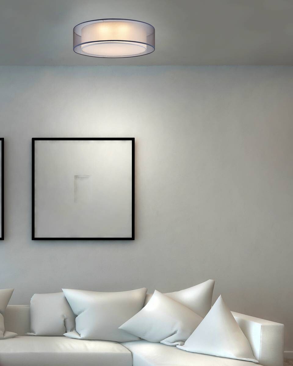 GLOBO Deckenleuchte Chloe grau Textil D: ca. 50 cm