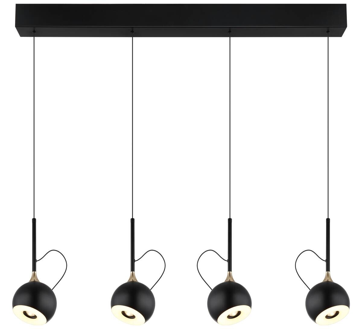 GLOBO Pendelleuchte mattschwarz gold Metall B/H/L: ca. 12x150x93 cm 1 Brennstellen