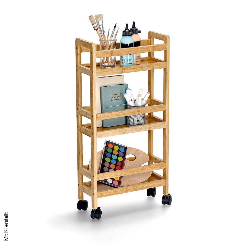 Rollwagen natur Bambus B/H/L: ca. 15x74x36 cm