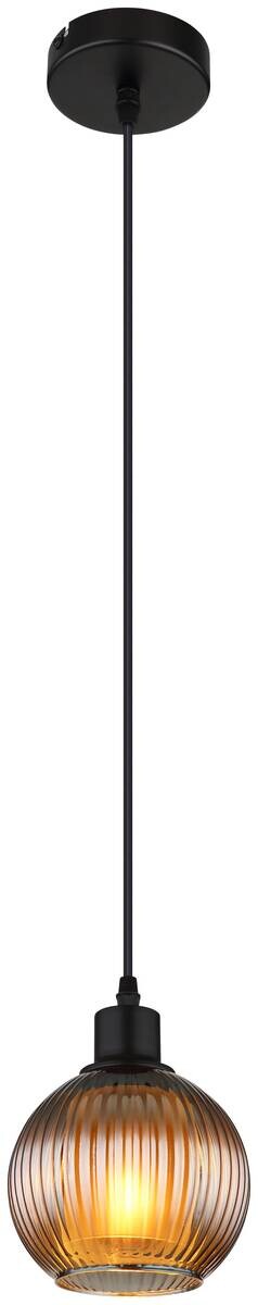 GLOBO Pendelleuchte petrol schwarz Metall Glas H/D: ca. 120x15 cm null 1 Brennstellen