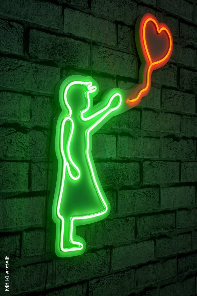 Opviq LED-Wandleuchte grün rot PVC B/H/T/L: ca. 42x56x2x42 cm