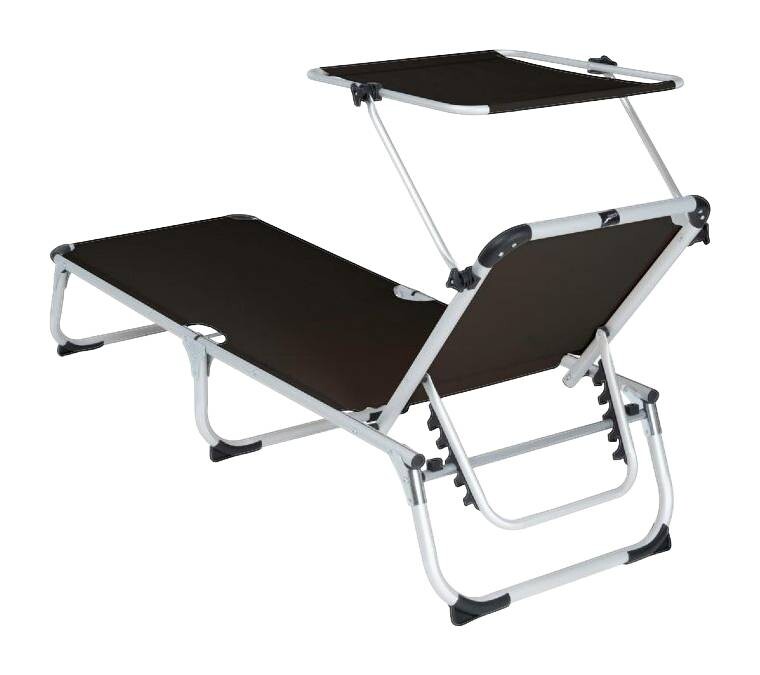 VCM Sonnenliege schwarz Aluminium B/H/T: ca. 57x187x30 cm