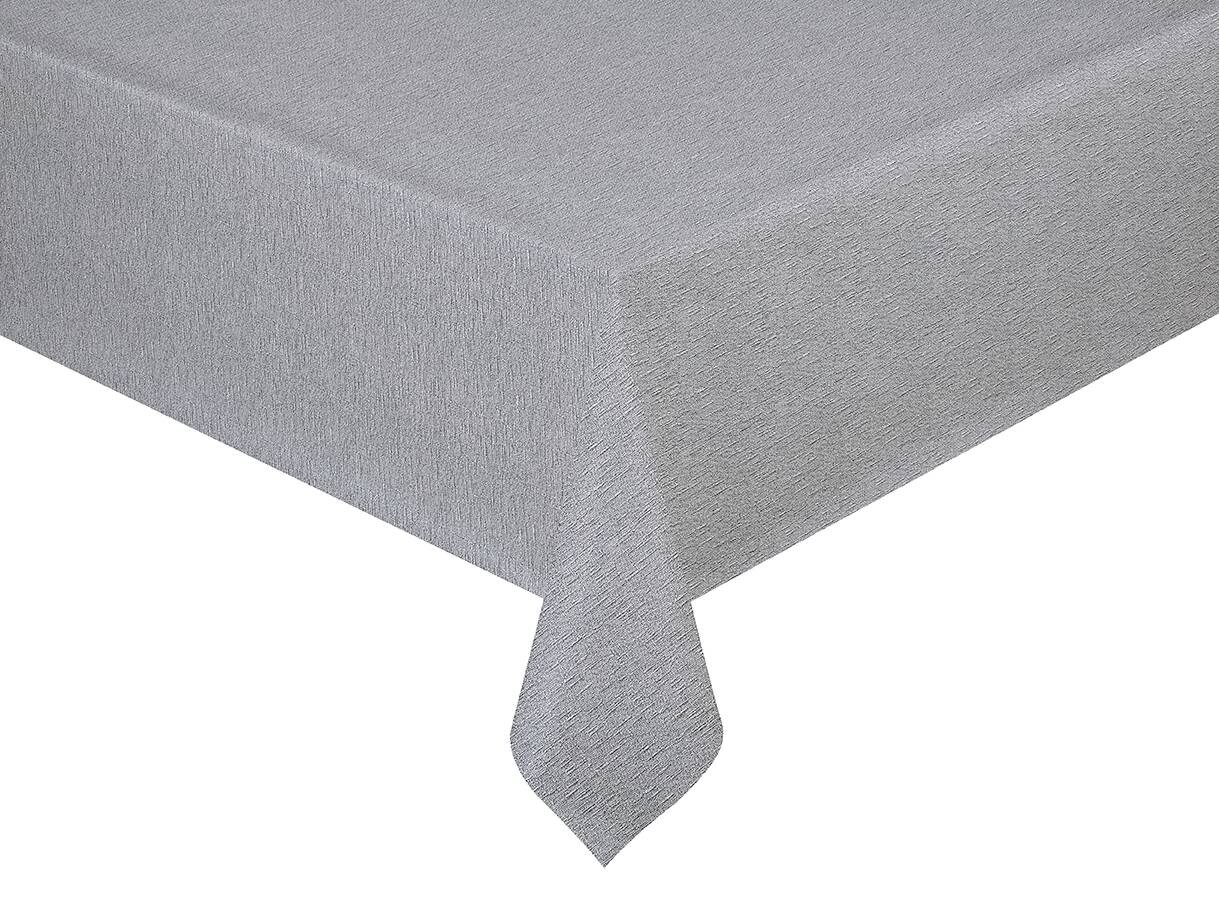 Milano Abwaschbarer Tischbelag Leinenoptik Silbergrau 100% Polyvinylchlorid B: ca. 140 cm