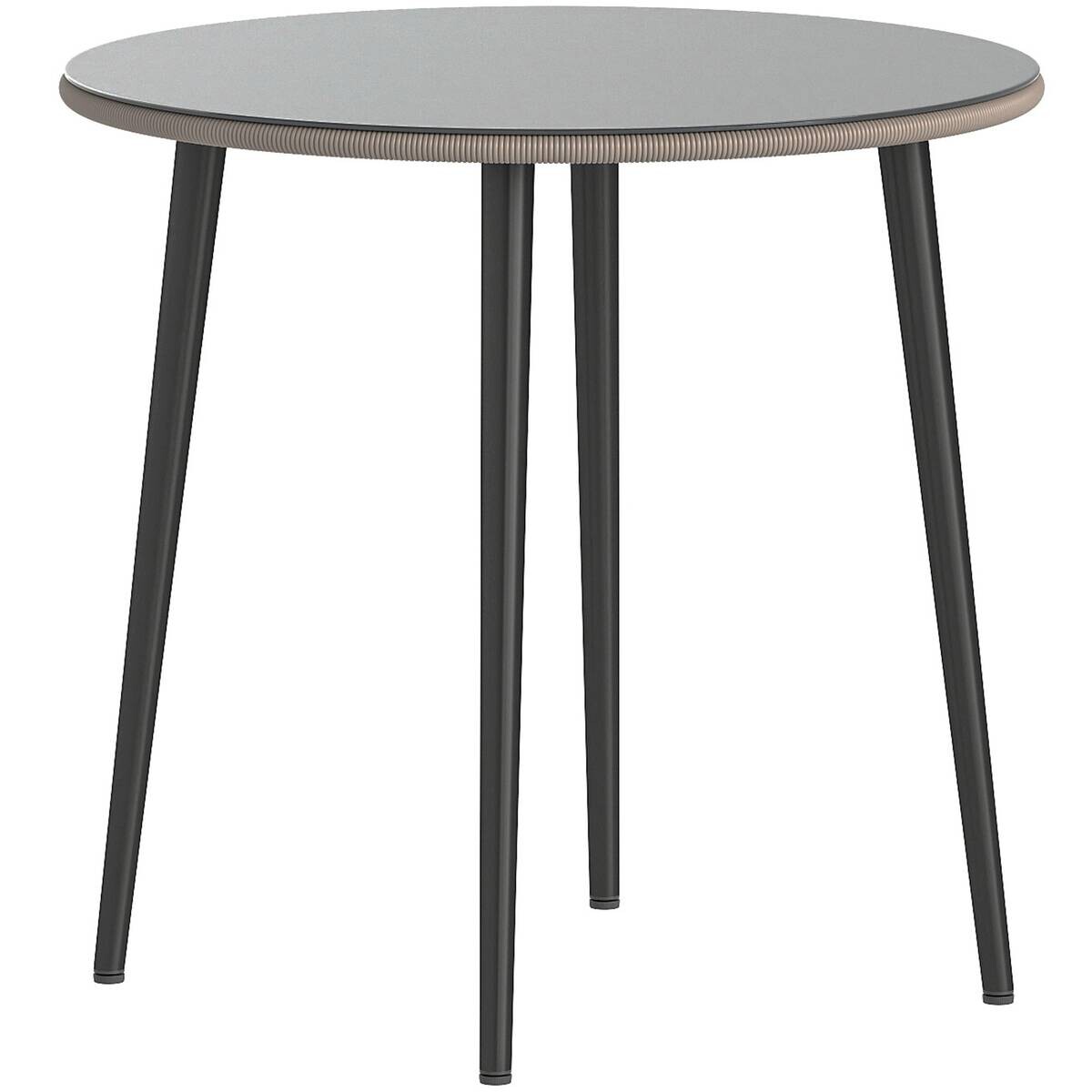 Outsunny Balkontisch grau Glas B/H/L: ca. 80x74x80 cm