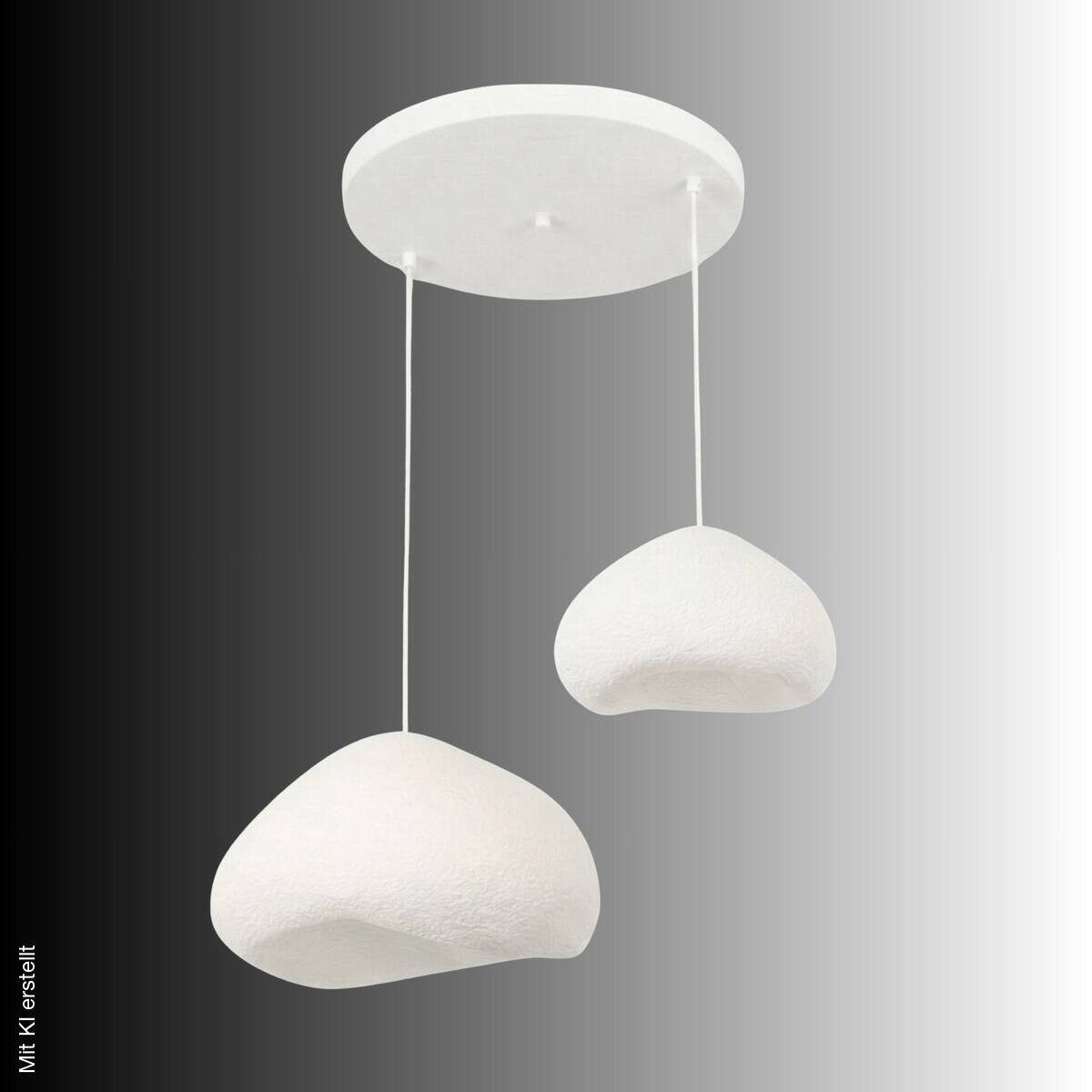 Opviq Pendelleuchte weiß Metall Fiberglas B/T/L: ca. 50x46x50 cm E27 2 Brennstellen