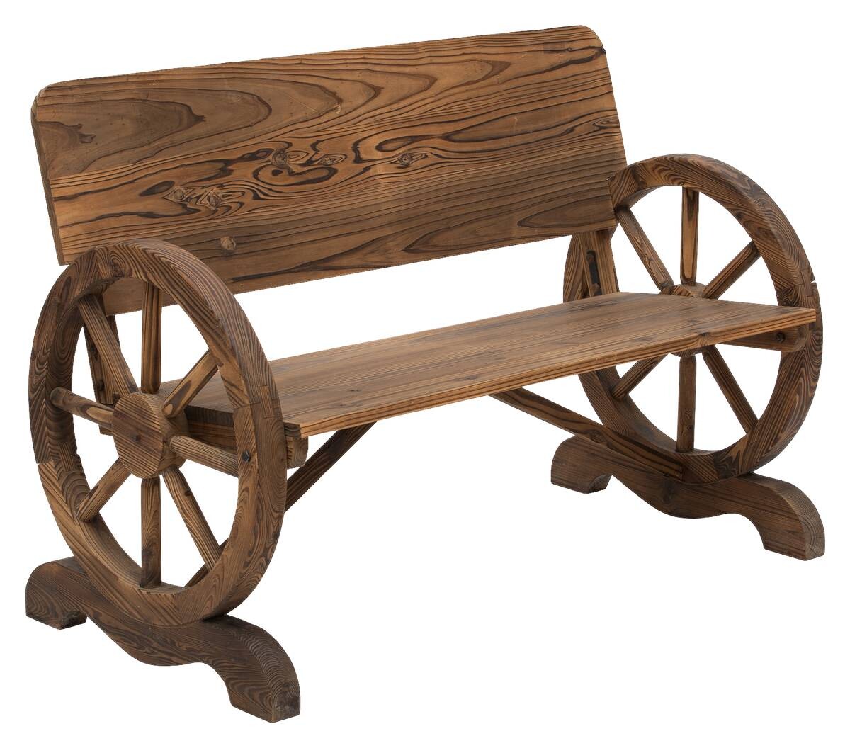 Outsunny Gartenbank dunkelbraun Holz B/H/T: ca. 114x80x58 cm