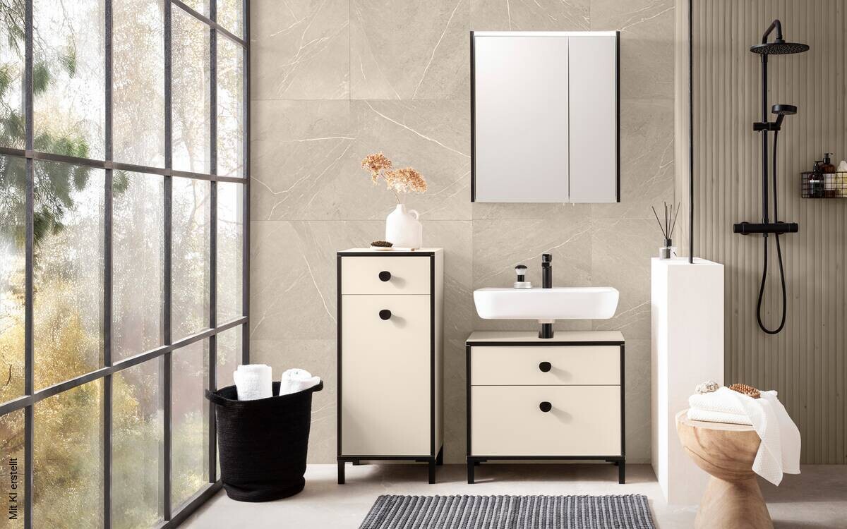 Spiegelschrank Edda creme B/H/T: ca. 63,5x72,4x17,5 cm