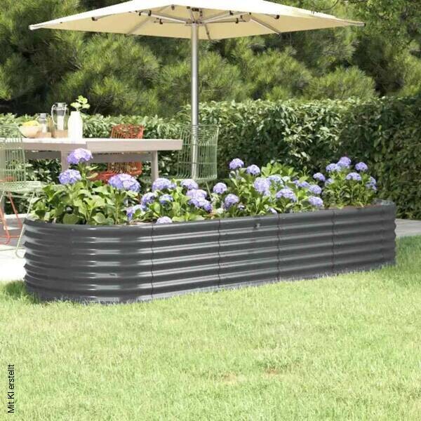 Hochbeet anthrazit Stahl B/H/L: ca. 80x36x224 cm