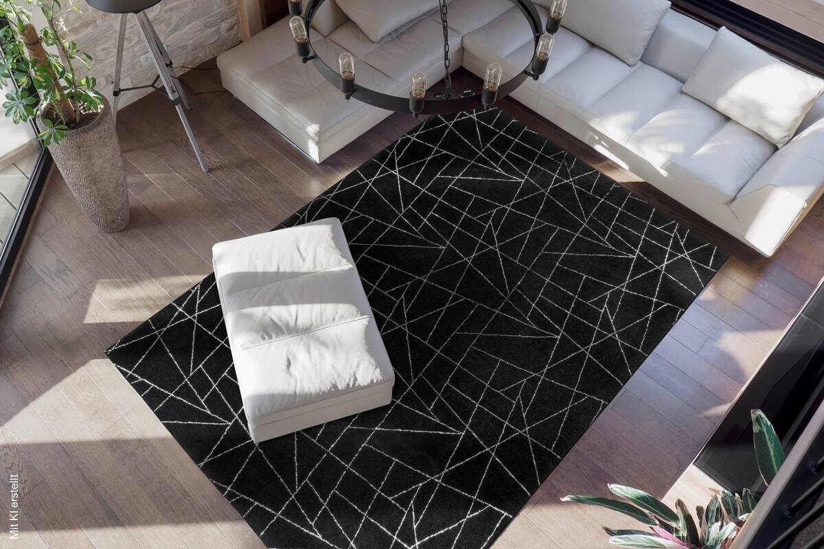 360Living Teppich Bijou schwarz B/L: ca. 120x170 cm