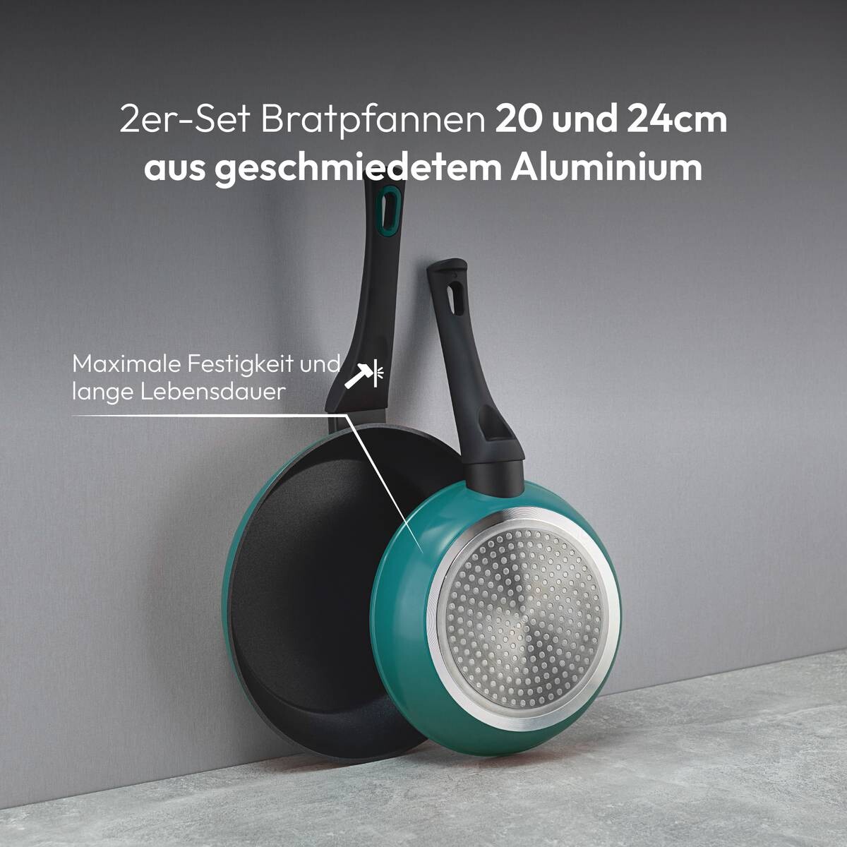 BERGNER Pfannenset Classique grün Aluminium 2 tlg.