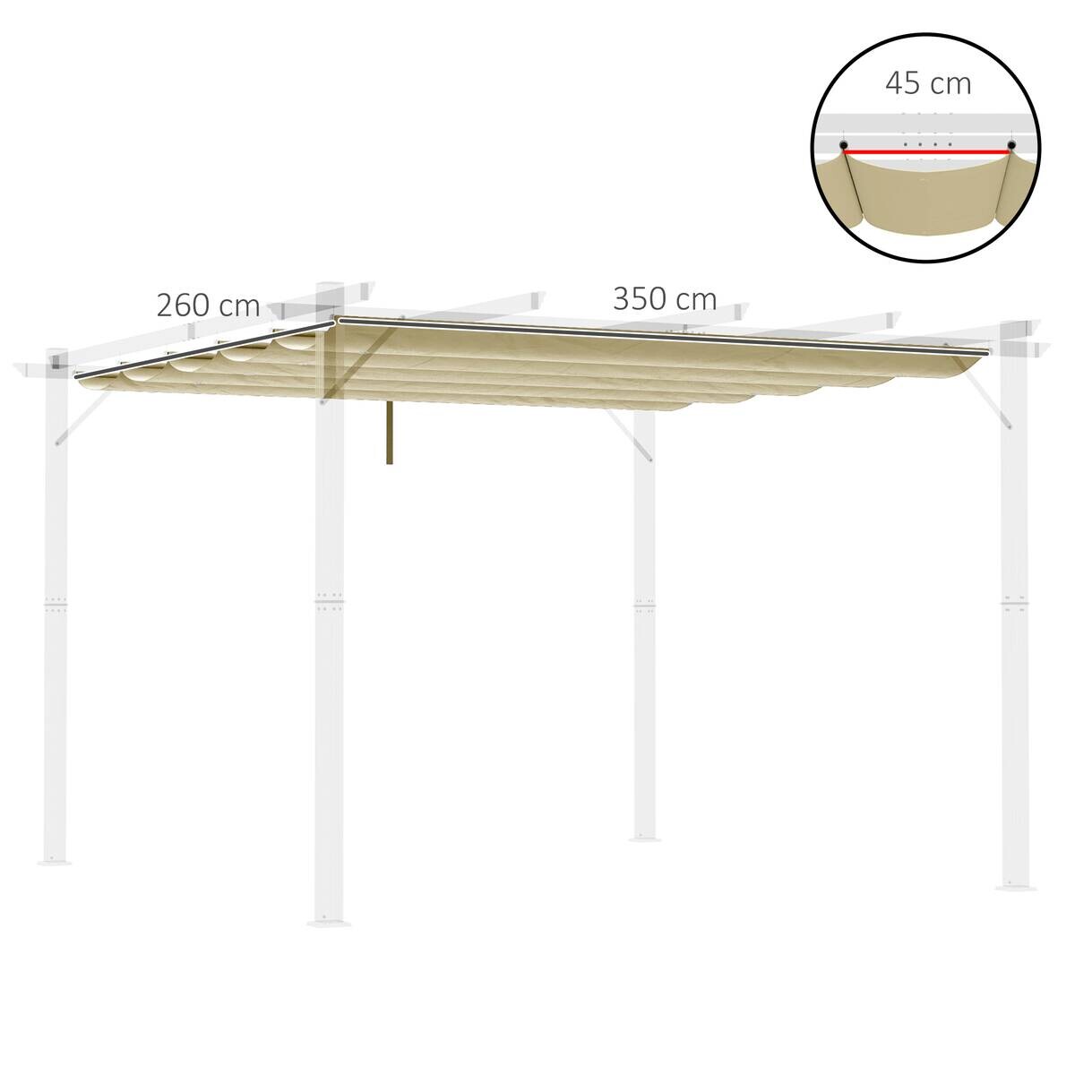 Outsunny Ersatzdach beige Polyester B/H/L: ca. 260x6x350 cm