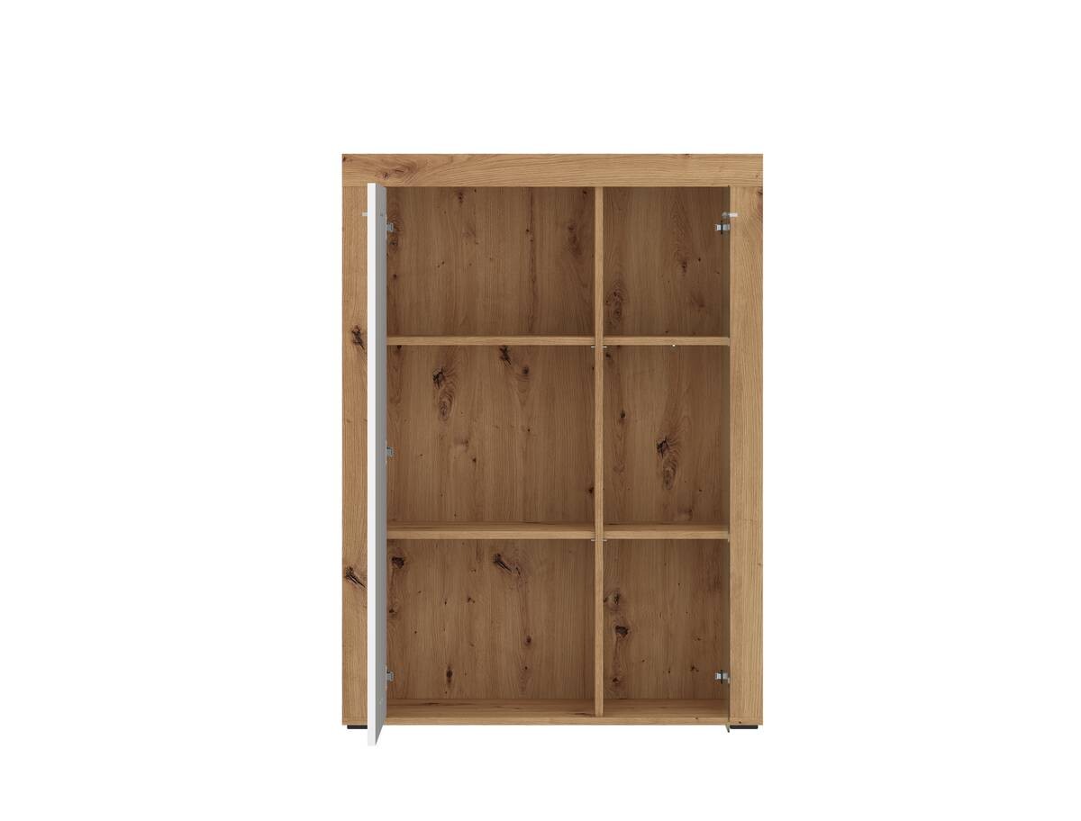 Vitrine Mallorca Plus Eiche Artisan Nachbildung weiß B/H/T: ca. 90x123x35 cm