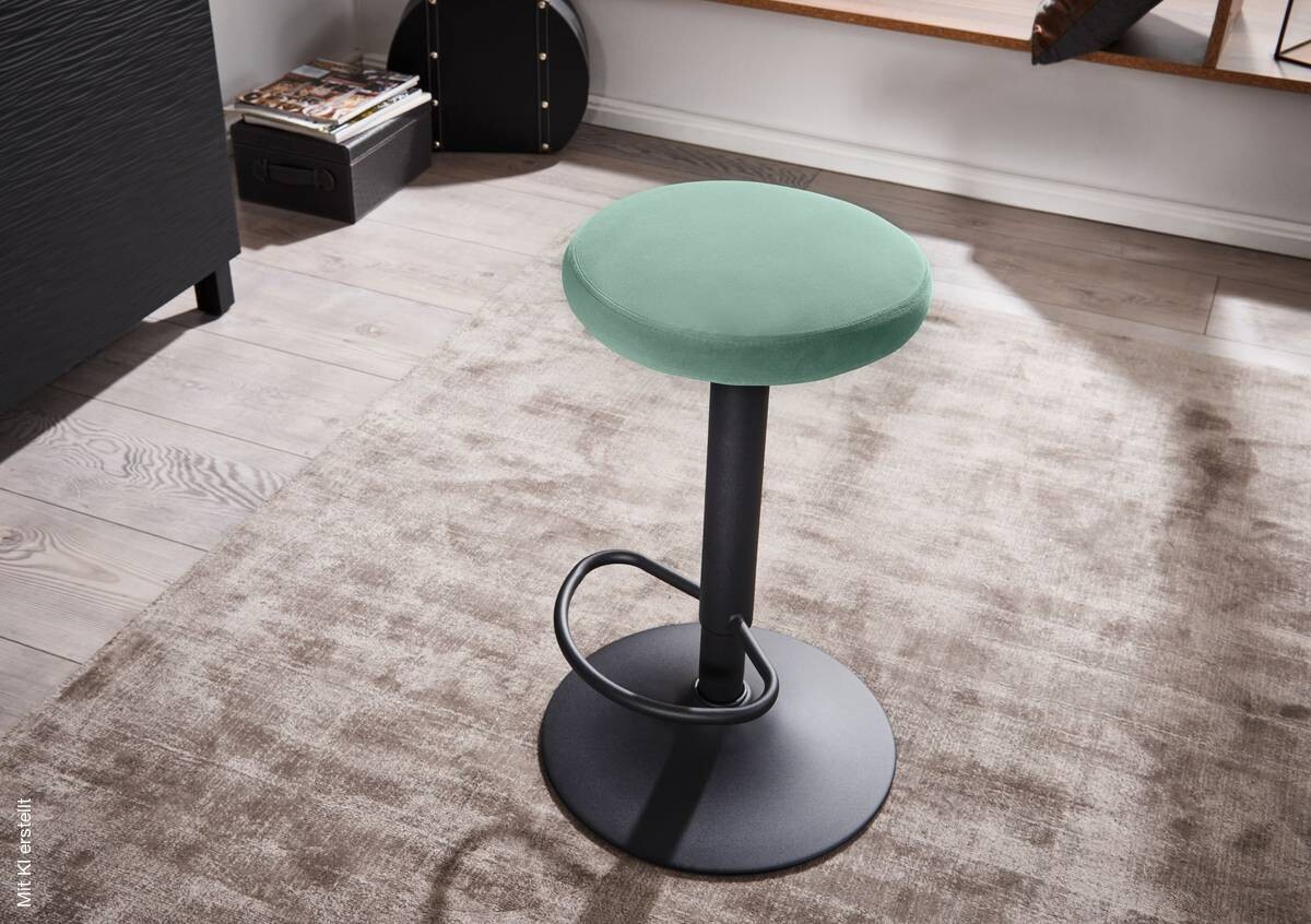 Barhocker grün Stoff B/H/T: ca. 40x58x40 cm