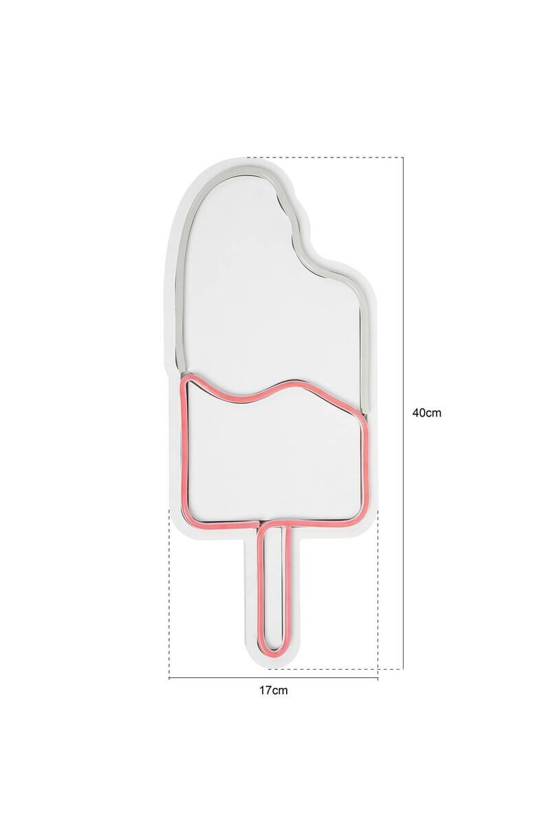 Opviq LED-Wandleuchte weiß rosa PVC B/H/T/L: ca. 17x40x2x17 cm