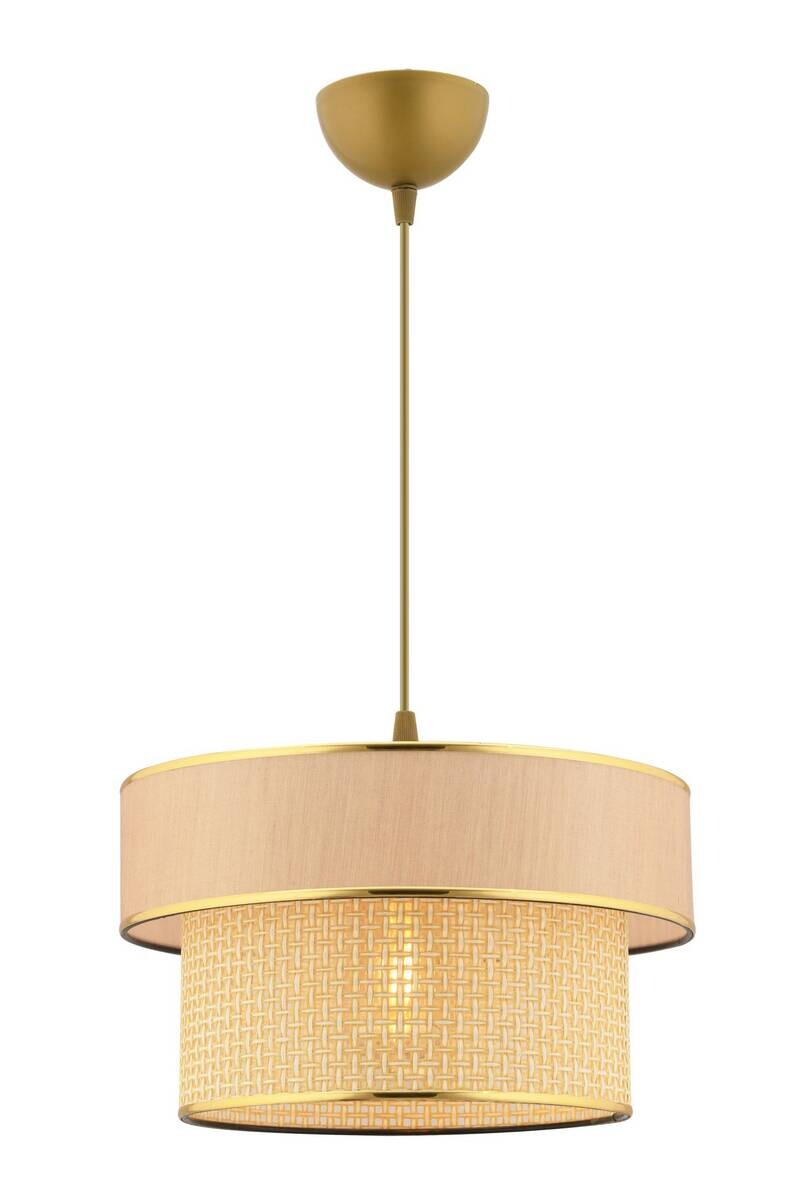 Opviq Pendelleuchte Ero Hazeran beige kamel Baumwolle B/H/T/L/D: ca. 30x65x30x30x30 cm E27 1 Brennstellen