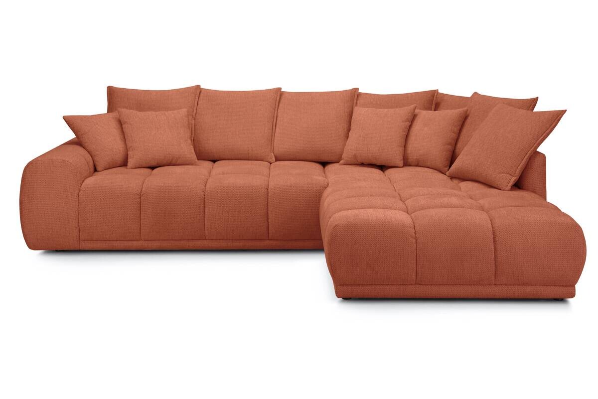 Ecksofa rostfarbig Microfaser B/H/T: ca. 312x97x229 cm