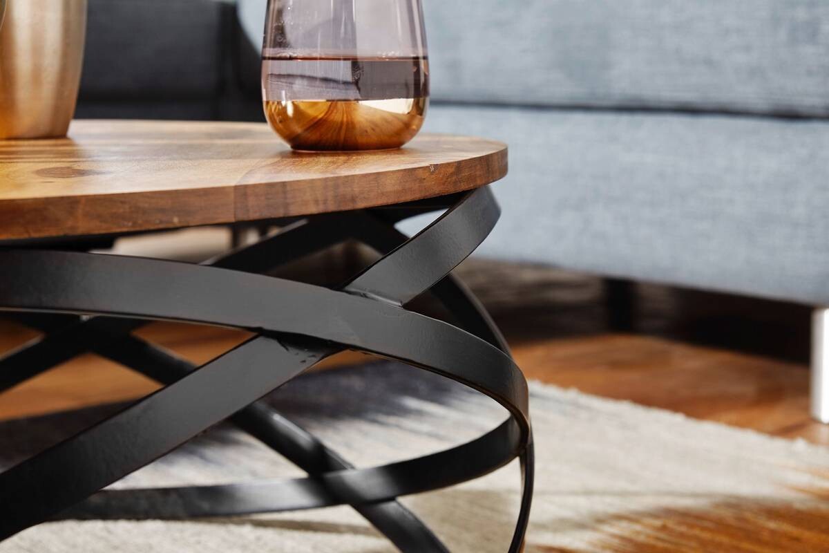 Couchtisch natur schwarz lackiert B/H/T: ca. 60x30x60 cm