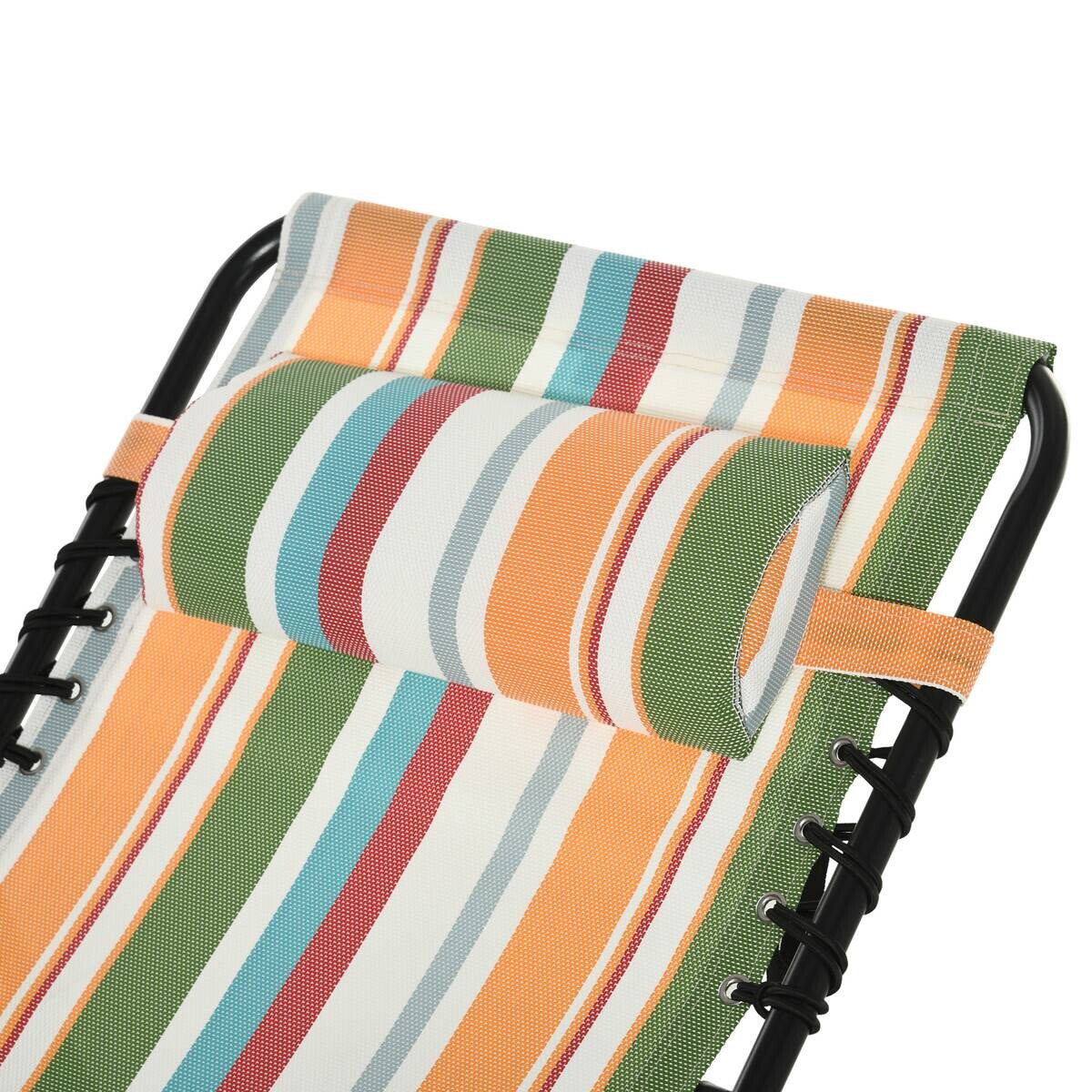 Outsunny Sonnenliege mehrfarbig Stahl B/H/L: ca. 58x30x189 cm
