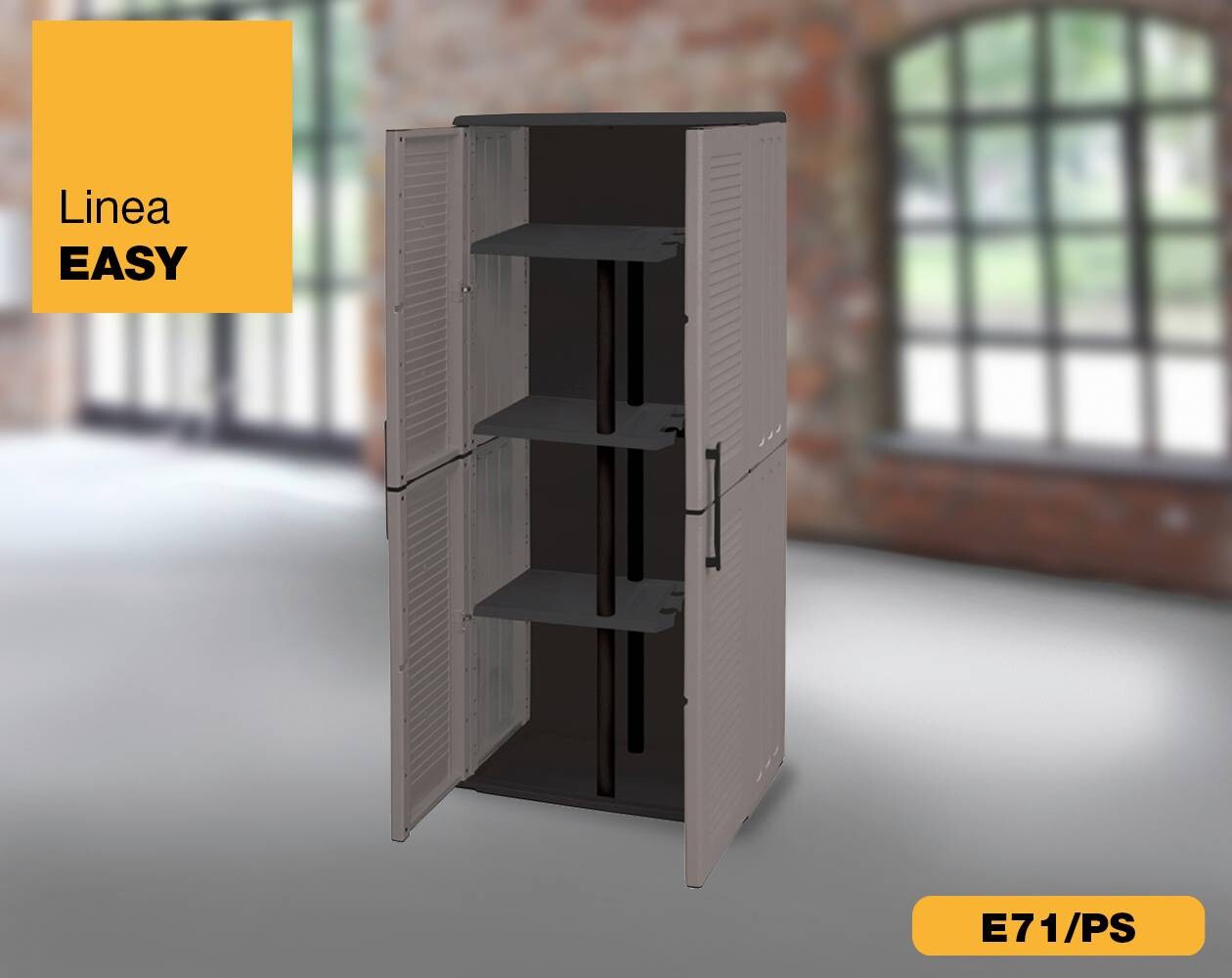 ArtPlast Kunststoffschrank Easy grau B/H/T: ca. 68x163x37 cm