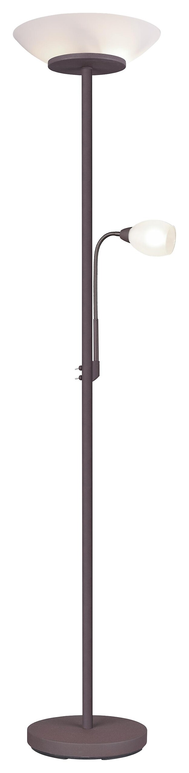 Reality Stehlampe Gerry rost weiß Metall Glas H/D: ca. 180x34 cm E27 2 Brennstellen