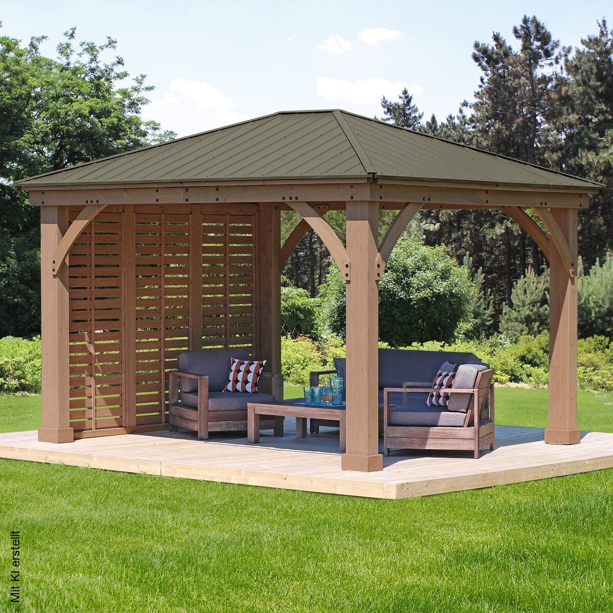 Westmann Seitenwand für Pavillon Devon natur Holz B/H/T: ca. 322,6x226,7x7,6 cm