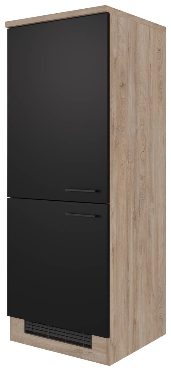 Kühlumbauschrank Capri schwarz matt B/H/T: ca. 60x161x60 cm