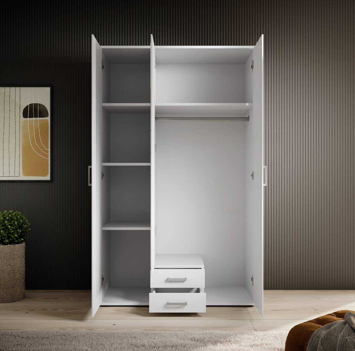 Kleiderschrank Karl weiß B/H/T: ca. 120x195x55 cm