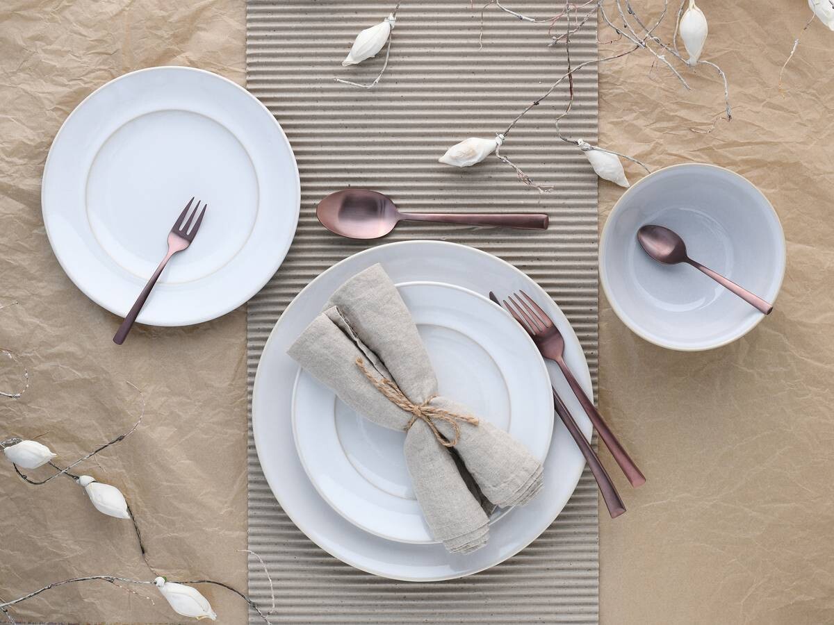 CreaTable Tafelservice ANTIQUE sand Steinzeug 12 tlg.
