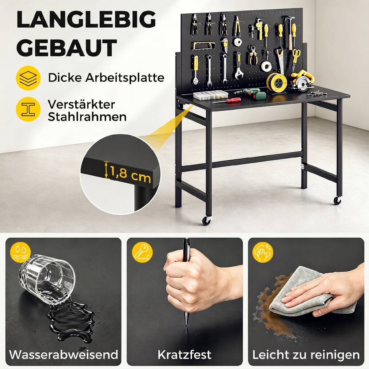 Werkbank B/H/T: ca. 115x143,5x62 cm