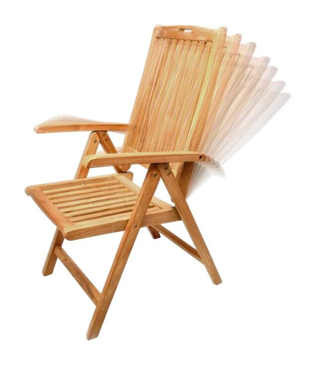 VCM Gartenstuhl 2er Set braun Teakholz B/H/T: ca. 56x110x75 cm