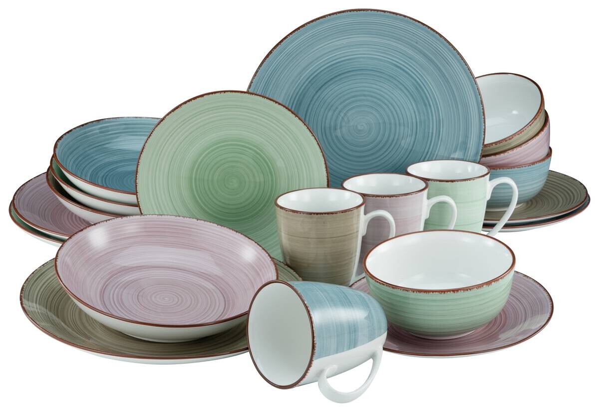 CreaTable Kombiservice Samba multicolor Porzellan 16 tlg.