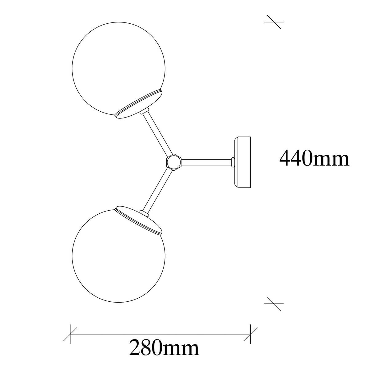 Opviq Wandleuchte weiß gelb Glas Metall B/H/L: ca. 15x44x28 cm E27 2 Brennstellen