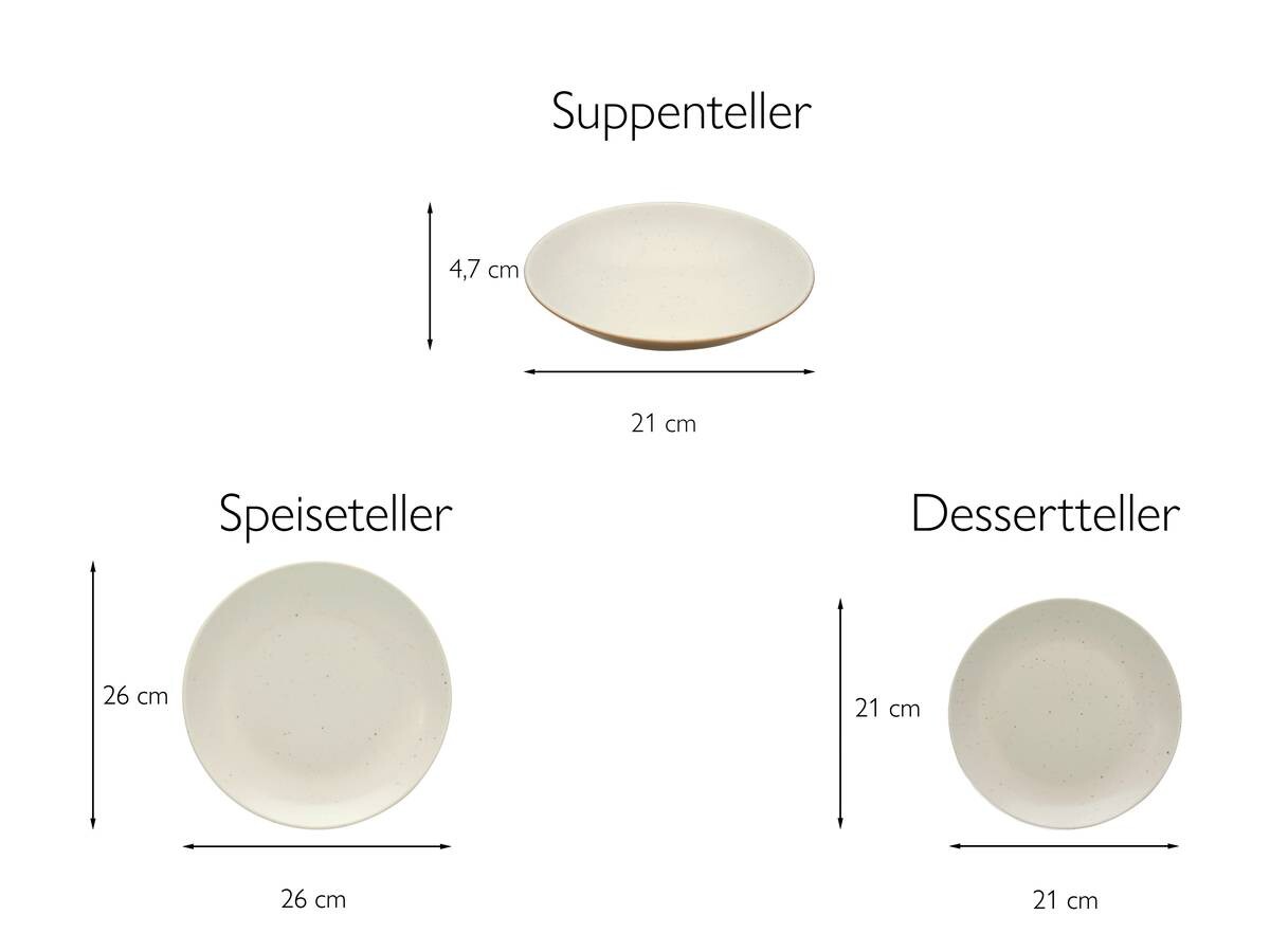 CreaTable Tafelservice SAND DUNES terracotta creme Keramik 12 tlg.