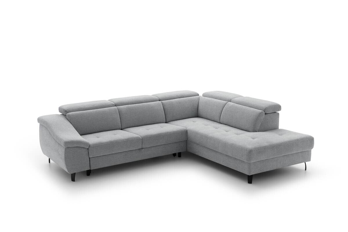 Ecksofa mit Bettfunktion grau Flachgewebe B/H/T: ca. 280x96x238 cm