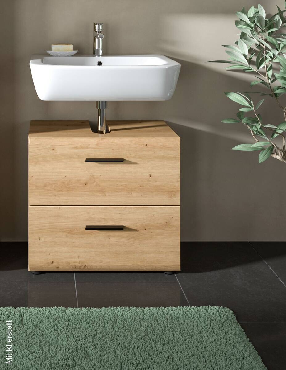 Waschbeckenunterschrank Ice Artisan Oak Nachbildung B/H/T: ca. 60x54x60 cm
