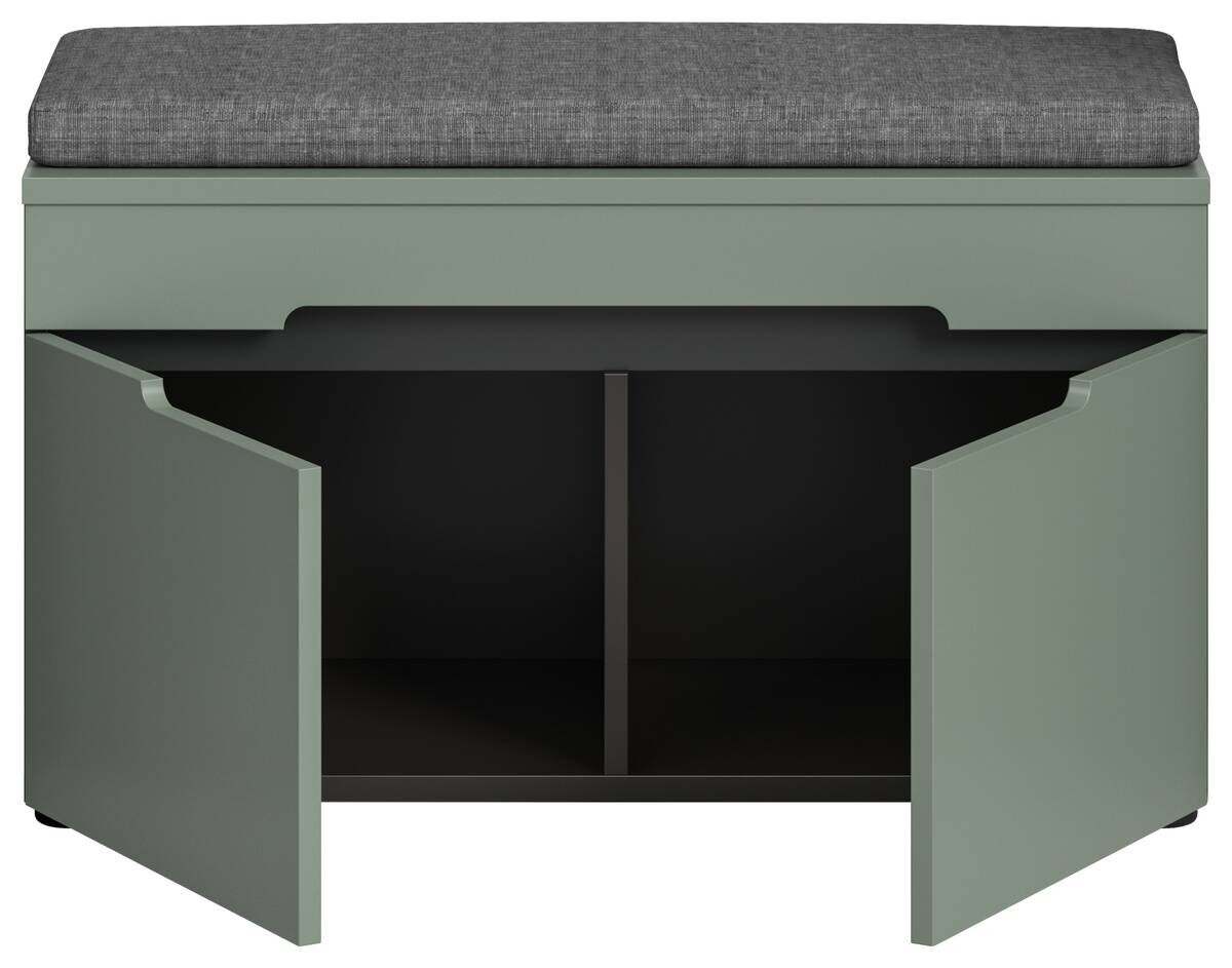 Sitzbank Canu grün basaltgrau Nachbildung B/H/T: ca. 80x45x37 cm