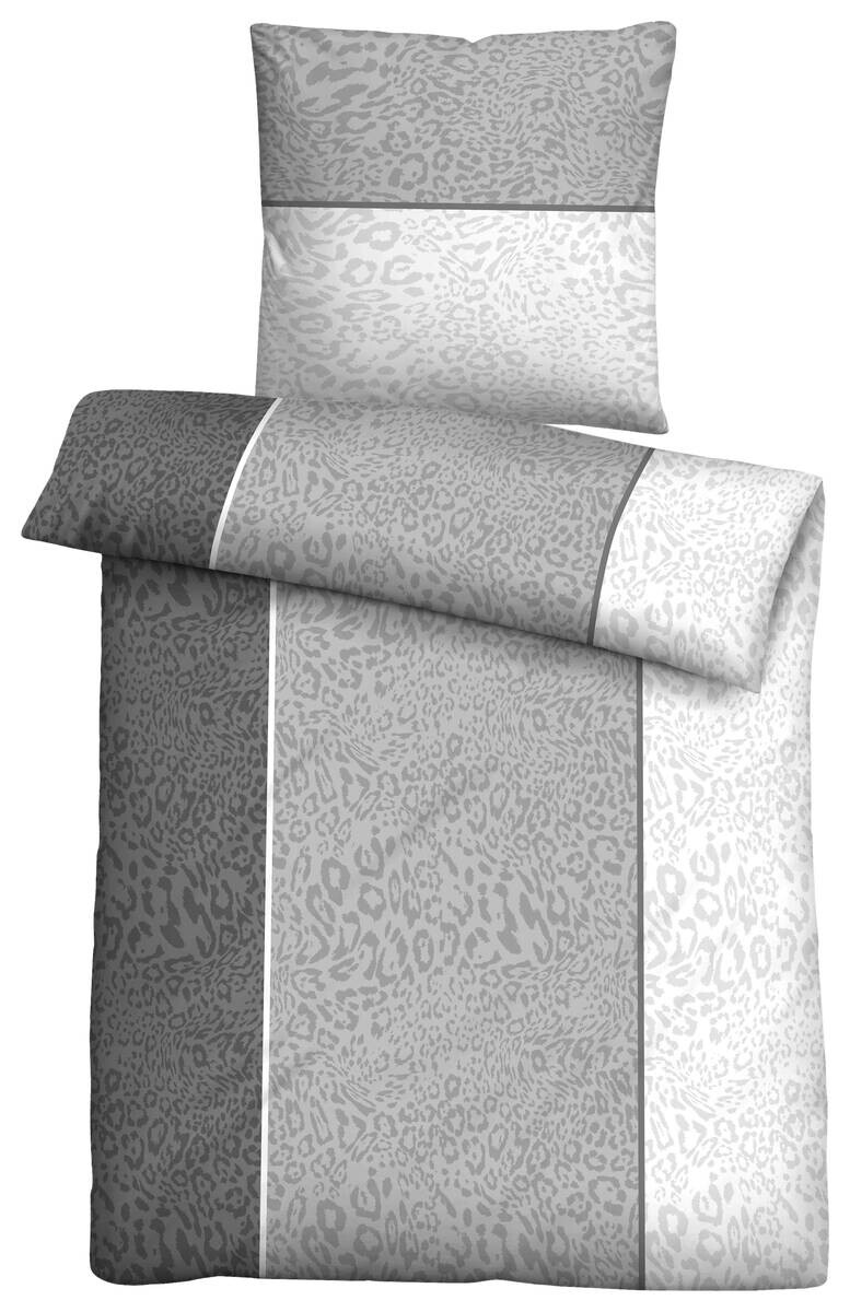 Baumwoll Bettwäsche Biber grau Baumwolle B/L: ca. 135x200 cm