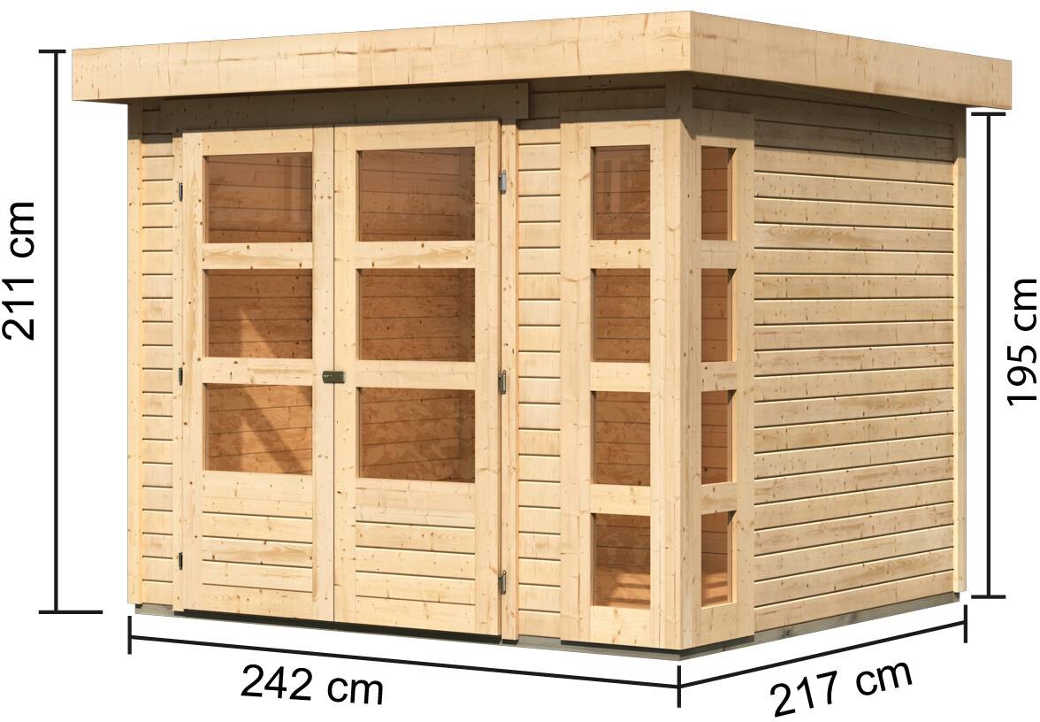 Karibu Gartenhaus Felipo 1 natur B/H/T: ca. 242x217x211 cm