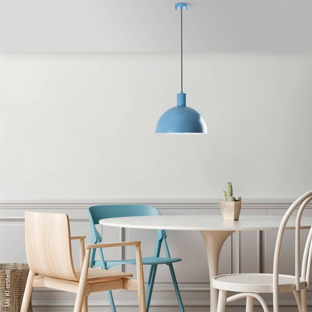 Opviq Pendelleuchte blau B/H/T: ca. 30x117x30 cm E27 1 Brennstellen