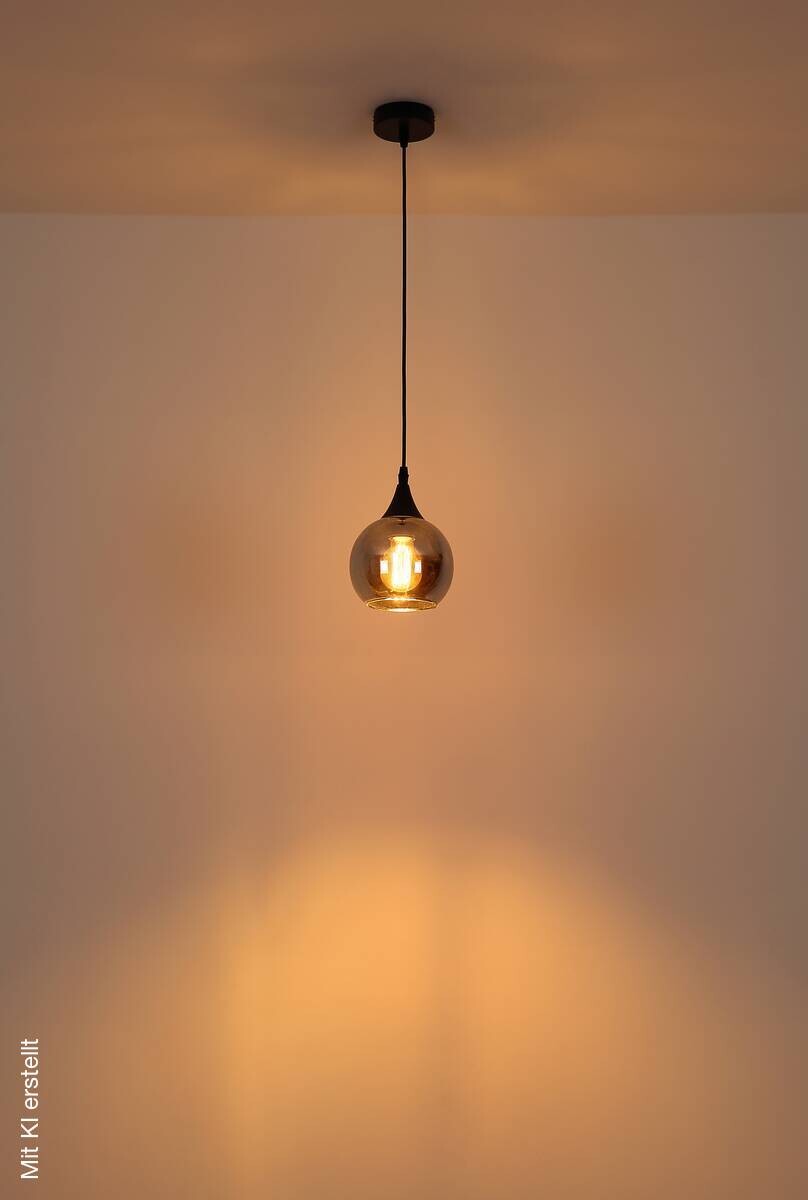 GLOBO Pendelleuchte Nika schwarz Glas Metall H/D: ca. 120x15 cm null 1 Brennstellen