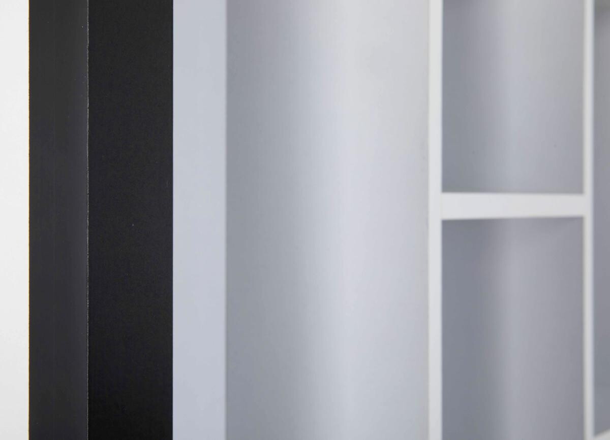 Vitrine Septem schwarz weiß B/H/T: ca. 66,5x66,5x13,7 cm