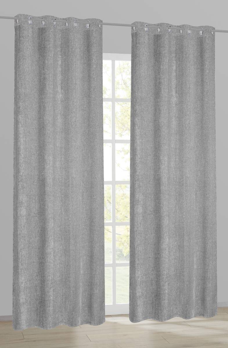 Ösenvorhang Kristina silber B/L: ca. 135x245 cm