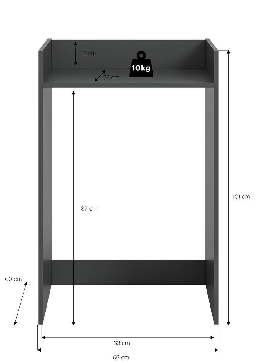 Waschmaschinenumbauschrank Free anthrazit B/H/T: ca. 66x101x60 cm