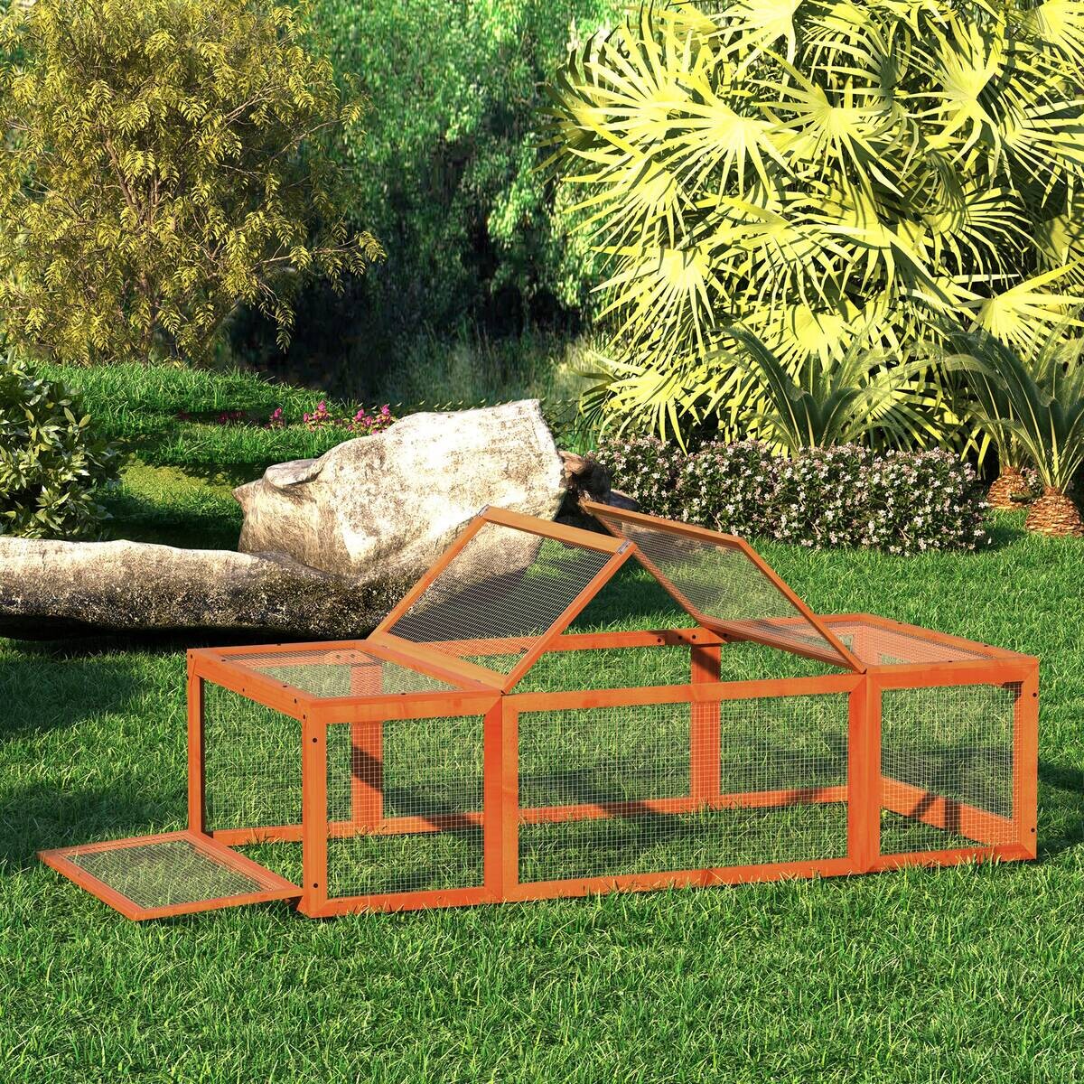 PawHut Stall orange Holz B/H/L: ca. 90x180x48 cm